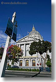 banners, california, city hall, san francisco, vertical, west coast, western usa, photograph