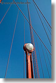 bridge, california, days, golden gate, golden gate bridge, lamps, national landmarks, san francisco, vertical, west coast, western usa, photograph