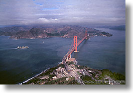 aerials, bridge, california, golden gate, golden gate bridge, horizontal, national landmarks, san francisco, west coast, western usa, photograph