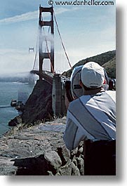 binoculars, bridge, california, golden gate, golden gate bridge, national landmarks, san francisco, vertical, views, west coast, western usa, photograph