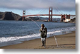 bridge, california, fishermen, golden gate, golden gate bridge, horizontal, national landmarks, san francisco, west coast, western usa, photograph