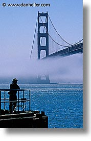 bridge, california, golden gate, golden gate bridge, men, national landmarks, san francisco, silhouettes, vertical, west coast, western usa, photograph