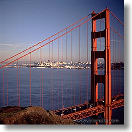 bridge, california, golden gate, golden gate bridge, national landmarks, san francisco, square format, west coast, western usa, photograph