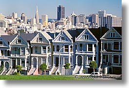 california, homes, horizontal, rowhouses, san francisco, sisters, west coast, western usa, photograph
