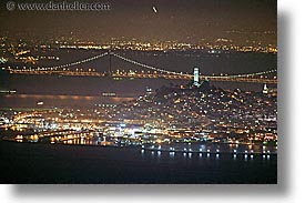 bay bridge, california, horizontal, long exposure, nite, north beach, san francisco, west coast, western usa, photograph