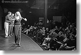 actors, audience, black and white, california, horizontal, people, san francisco, west coast, western usa, photograph