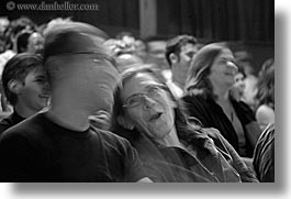 audience, black and white, california, horizontal, members, people, san francisco, slow exposure, west coast, western usa, photograph