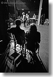 back stage, behind, black and white, california, from, peek, people, san francisco, vertical, west coast, western usa, photograph