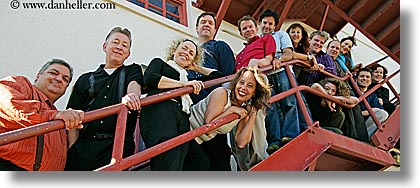california, groups, horizontal, outside, panoramic, people, san francisco, stairs, west coast, western usa, photograph