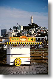 california, diners, doggie, piers, san francisco, streets, vertical, west coast, western usa, photograph