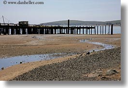 beaches, bodega bay, california, coast, horizontal, low, piers, sonoma, tide, west coast, western usa, photograph