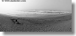 black and white, bodega bay, california, coast, fisheye lens, horizontal, panoramic, shores, sitting, sonoma, west coast, western usa, photograph