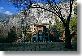 ahwahnee, buildings, california, horizontal, hotels, mountains, nature, plants, silhouettes, structures, trees, west coast, western usa, yosemite, photograph