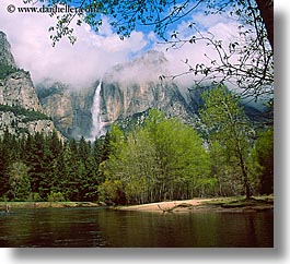 california, falls, horizontal, nature, rivers, trees, water, waterfalls, west coast, western usa, yosemite, yosemite falls, photograph