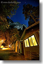 cabins, california, long exposure, nature, nite, sky, star field, stars, vertical, west coast, western usa, windows, yosemite, photograph