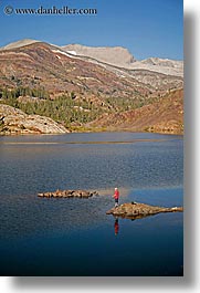 activities, california, fishermen, fishing, lakes, mountains, red, scenics, vertical, water, west coast, western usa, yosemite, photograph