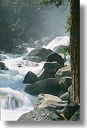california, materials, rivers, rocks, vertical, water, west coast, western usa, white, yosemite, photograph