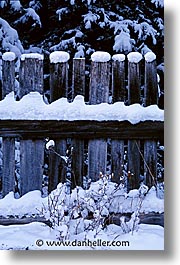 calgary, canada, fences, snow, vertical, photograph