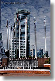 buildings, canada, shaw, towers, vancouver, vertical, photograph