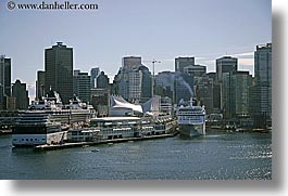 boats, canada, cityscapes, cruise ships, horizontal, ports, vancouver, water, photograph