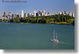 boats, canada, cityscapes, horizontal, park, sailboats, vancouver, photograph