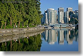 canada, cityscapes, horizontal, park, paths, reflections, stanley, vancouver, photograph