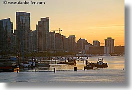 canada, cityscapes, horizontal, sunsets, vancouver, water, photograph