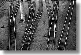 black and white, canada, horizontal, railroad, tracks, vancouver, photograph