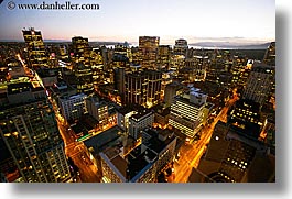 canada, center, cityscapes, from, harbor, horizontal, long exposure, nite, vancouver, photograph