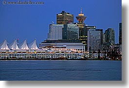 canada, cityscapes, horizontal, nite, ports, slow exposure, vancouver, water, photograph