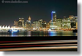 canada, cars, cityscapes, horizontal, long exposure, nite, tail lights, vancouver, photograph