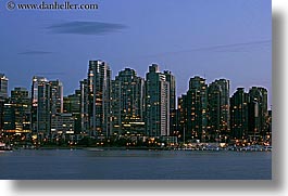 canada, cityscapes, dusk, horizontal, long exposure, nite, vancouver, water, photograph