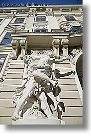 austria, buildings, europe, statues, vertical, vienna, photograph
