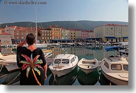 boats, colorful, colors, cres, croatia, europe, harbor, horizontal, towns, womens, photograph