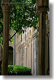 architectures, archways, cloisters, croatia, dubrovnik, europe, franciscan, monastery, monestaries, vertical, photograph