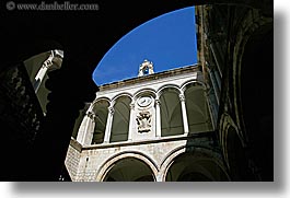 architectures, archways, clocks, cloisters, croatia, dubrovnik, europe, horizontal, palace, rectors, photograph