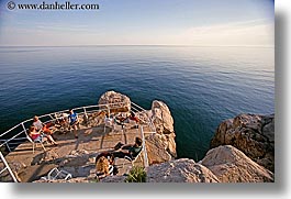 cafes, cliff cafe, cliffs, croatia, dubrovnik, europe, horizontal, ocean, people, photograph