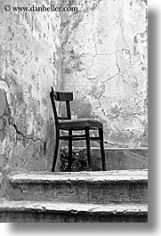 black and white, chairs, croatia, dubrovnik, europe, lone, vertical, photograph