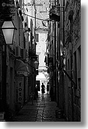 alleys, black and white, croatia, dubrovnik, europe, narrow streets, people, vertical, photograph