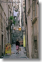alleys, croatia, dubrovnik, europe, narrow streets, people, vertical, photograph