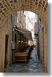 alleys, croatia, dubrovnik, europe, narrow streets, restaurants, vertical, photograph