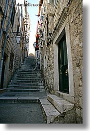 alleys, croatia, doors, dubrovnik, europe, narrow streets, stairs, vertical, photograph