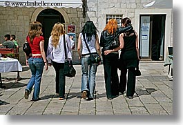 croatia, dubrovnik, europe, five, gang, girls, horizontal, people, teenagers, photograph
