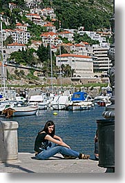 croatia, dubrovnik, europe, harbor, people, teenagers, vertical, womens, photograph