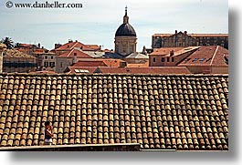 croatia, dubrovnik, europe, horizontal, men, photographing, rooftops, town view, photograph