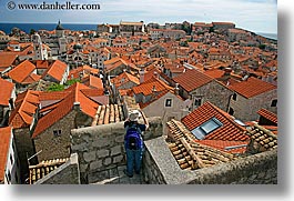 cityscapes, croatia, dubrovnik, europe, horizontal, overlook, people, photographers, town view, townview, womens, photograph