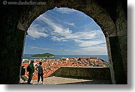 arches, archways, cityscapes, croatia, dubrovnik, europe, horizontal, people, town view, towns, photograph