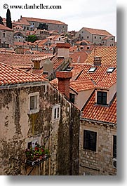 croatia, dubrovnik, europe, rooftops, town view, vertical, windows, photograph