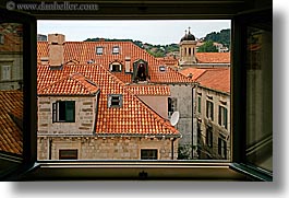 croatia, dubrovnik, europe, horizontal, rooftops, town view, windows, photograph