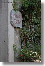 croatia, europe, groznjan, ivy, signs, togy, vertical, photograph